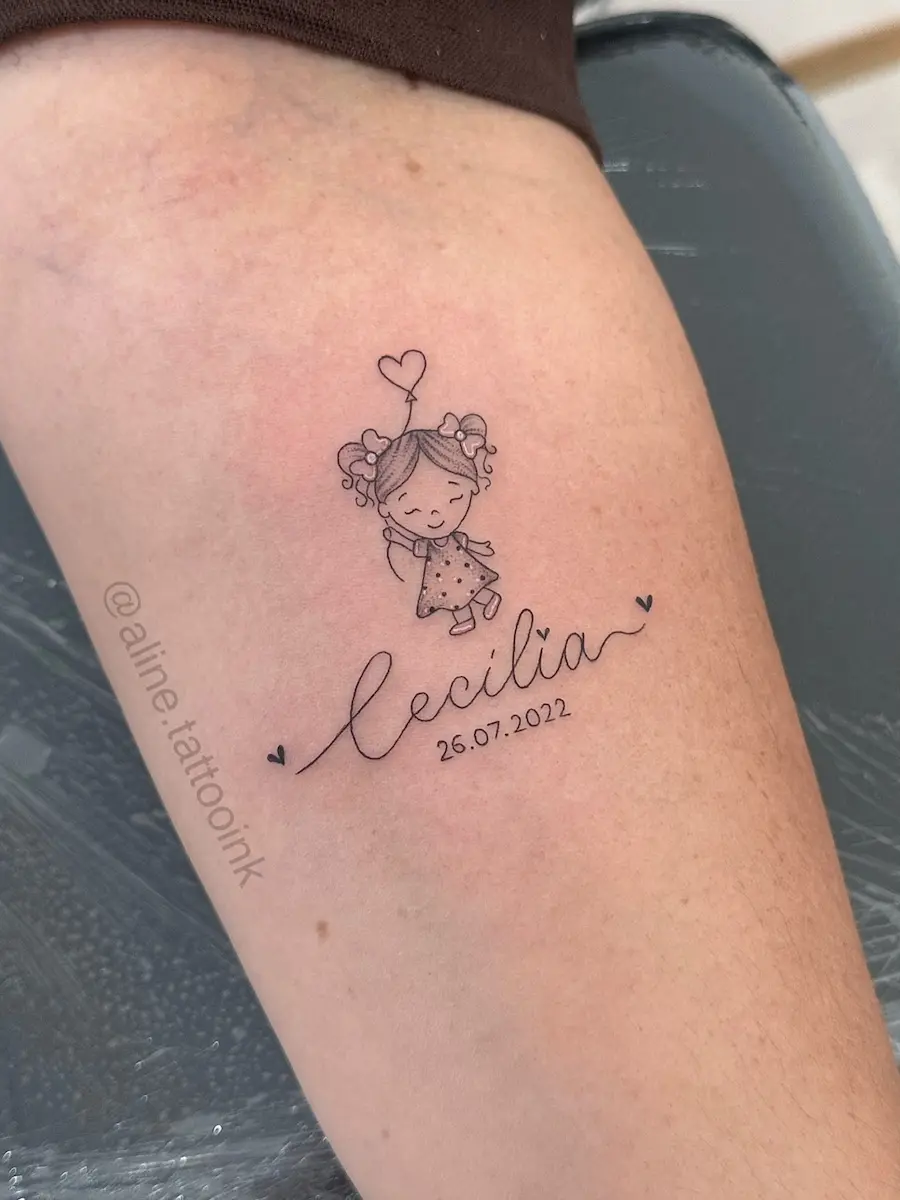 Tatuagem feita pela tatuadora Aline