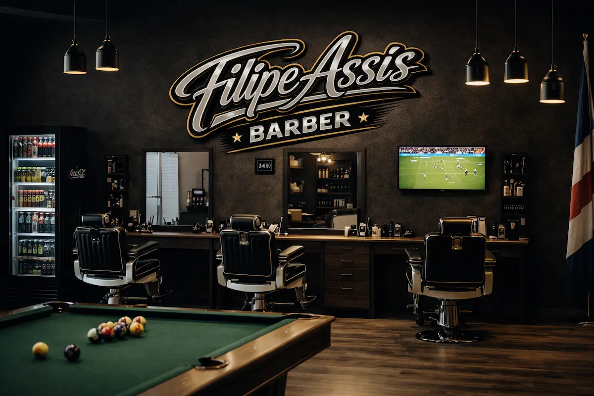 Ambiente premium da barbearia