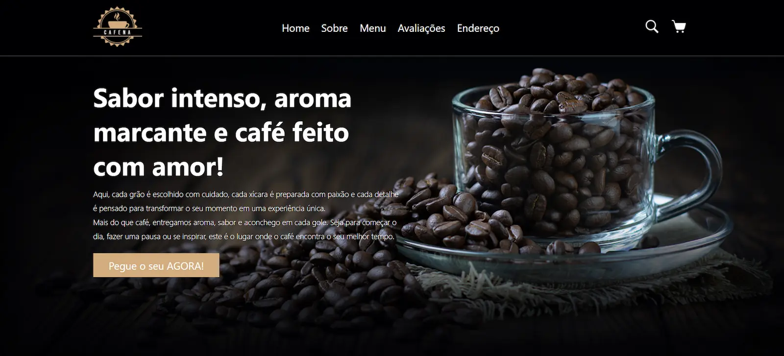 Preview do site Cafeteria